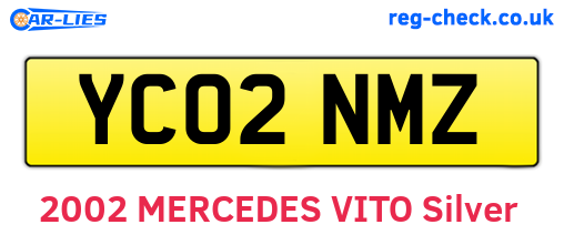 YC02NMZ are the vehicle registration plates.