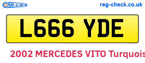 L666YDE are the vehicle registration plates.