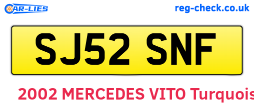 SJ52SNF are the vehicle registration plates.