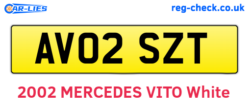 AV02SZT are the vehicle registration plates.
