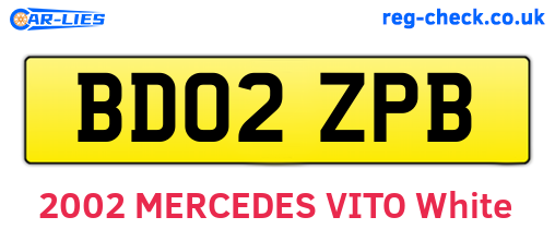 BD02ZPB are the vehicle registration plates.