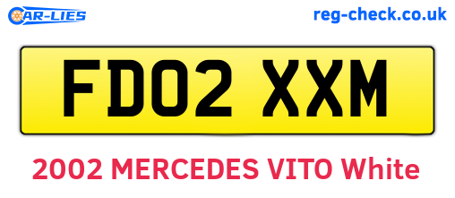 FD02XXM are the vehicle registration plates.