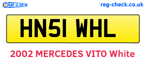HN51WHL are the vehicle registration plates.