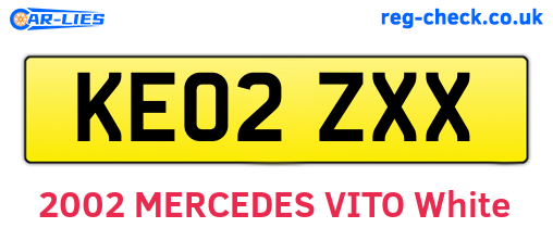 KE02ZXX are the vehicle registration plates.
