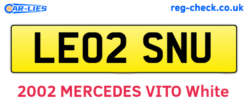 LE02SNU are the vehicle registration plates.