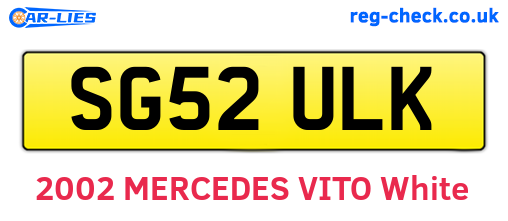SG52ULK are the vehicle registration plates.
