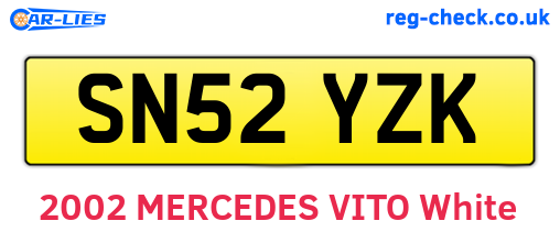 SN52YZK are the vehicle registration plates.