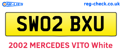 SW02BXU are the vehicle registration plates.