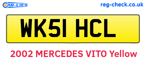 WK51HCL are the vehicle registration plates.