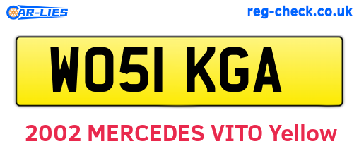 WO51KGA are the vehicle registration plates.