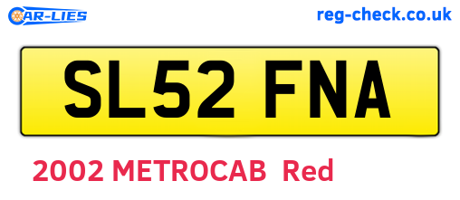 SL52FNA are the vehicle registration plates.