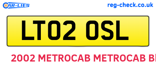 LT02OSL are the vehicle registration plates.