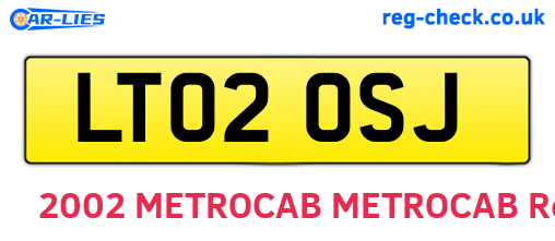 LT02OSJ are the vehicle registration plates.