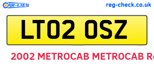 LT02OSZ are the vehicle registration plates.