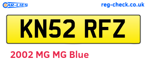 KN52RFZ are the vehicle registration plates.