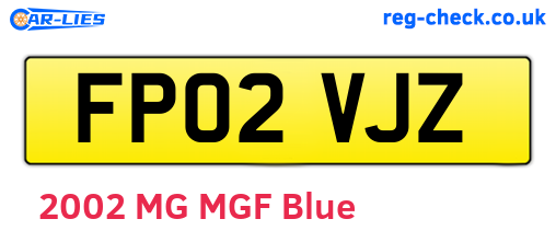FP02VJZ are the vehicle registration plates.