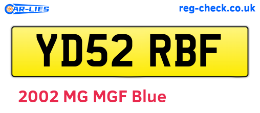 YD52RBF are the vehicle registration plates.