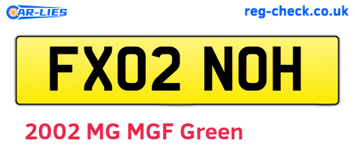 FX02NOH are the vehicle registration plates.