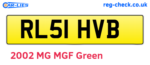 RL51HVB are the vehicle registration plates.