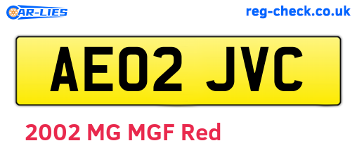 AE02JVC are the vehicle registration plates.