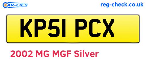 KP51PCX are the vehicle registration plates.