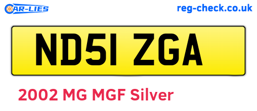 ND51ZGA are the vehicle registration plates.