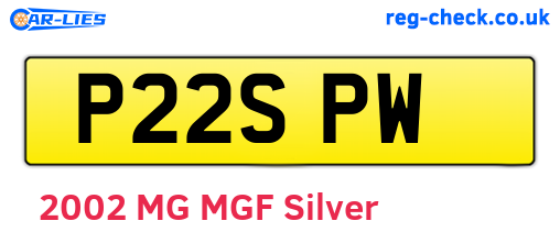 P22SPW are the vehicle registration plates.