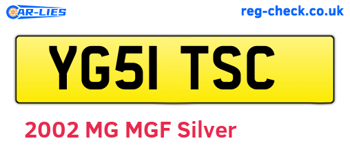 YG51TSC are the vehicle registration plates.