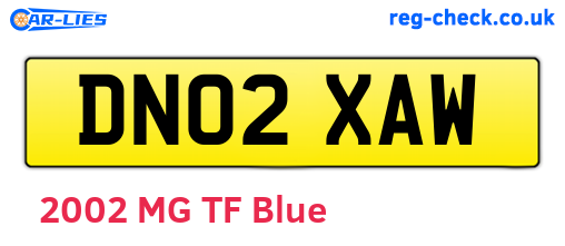 DN02XAW are the vehicle registration plates.