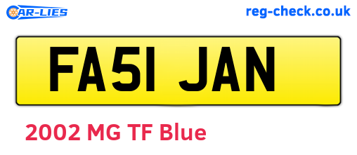 FA51JAN are the vehicle registration plates.