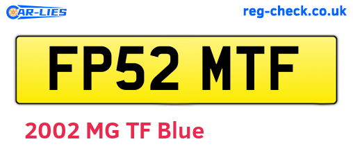 FP52MTF are the vehicle registration plates.