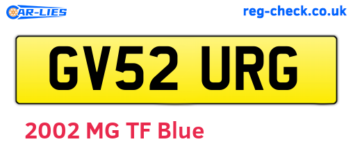 GV52URG are the vehicle registration plates.