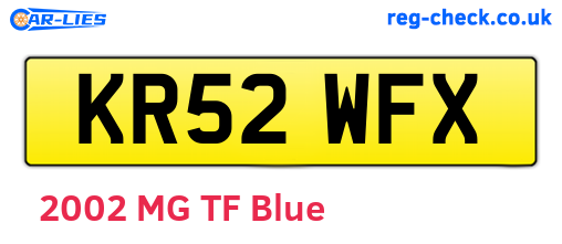 KR52WFX are the vehicle registration plates.