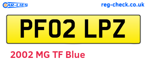 PF02LPZ are the vehicle registration plates.