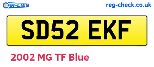 SD52EKF are the vehicle registration plates.