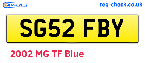 SG52FBY are the vehicle registration plates.