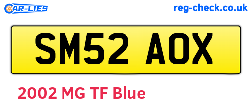 SM52AOX are the vehicle registration plates.