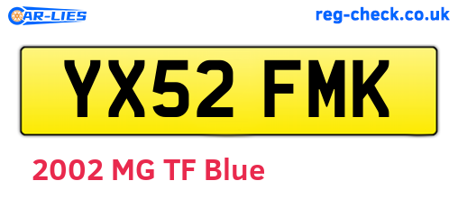 YX52FMK are the vehicle registration plates.