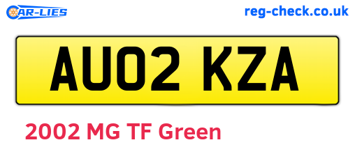 AU02KZA are the vehicle registration plates.
