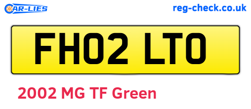 FH02LTO are the vehicle registration plates.