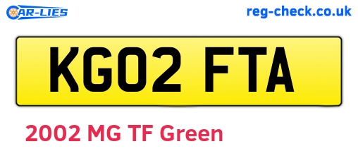KG02FTA are the vehicle registration plates.