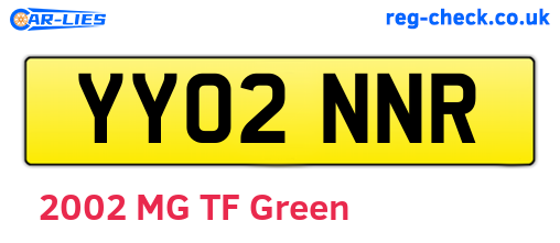 YY02NNR are the vehicle registration plates.