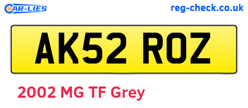 AK52ROZ are the vehicle registration plates.