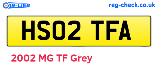HS02TFA are the vehicle registration plates.
