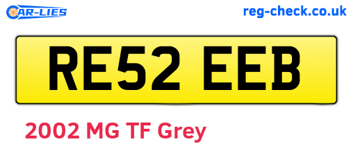 RE52EEB are the vehicle registration plates.