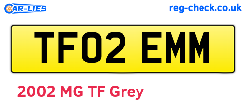 TF02EMM are the vehicle registration plates.