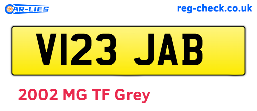 V123JAB are the vehicle registration plates.