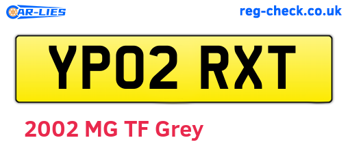 YP02RXT are the vehicle registration plates.