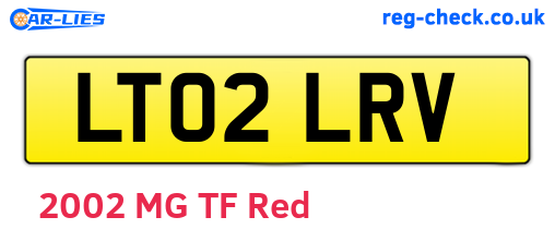 LT02LRV are the vehicle registration plates.