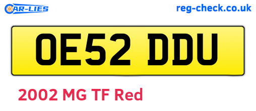 OE52DDU are the vehicle registration plates.